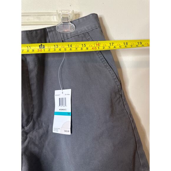 CALVIN KLEIN Womens Size 16 Regiment Twill Short Khaki Oyster Cotton A - Picture 3 of 5